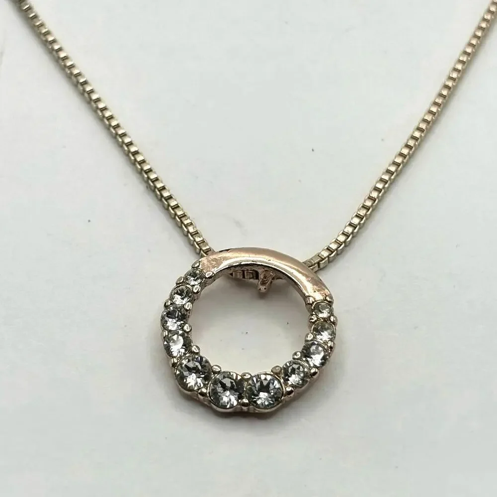Silver Moissanite Circle Necklace